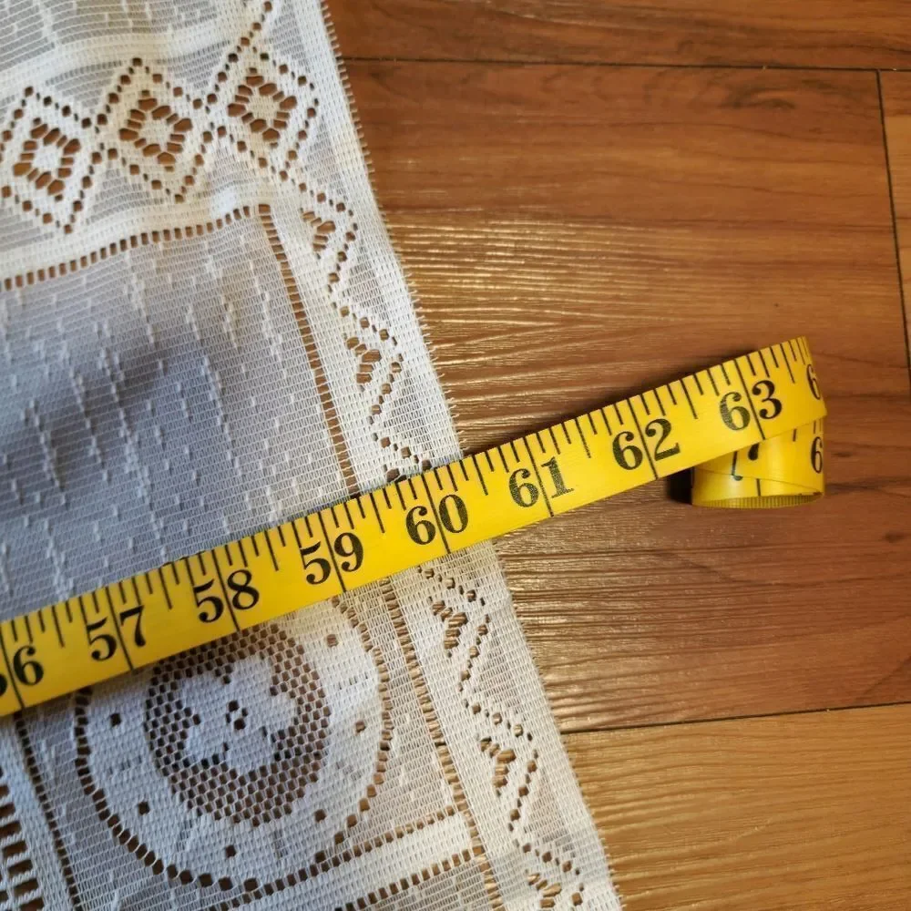 Vintage french jacquard white lace table runner w/coffee pot and cup design